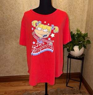 Nickelodeon Rugrats Angelica Pickles "I'm a Firecracker" Red Graphic Tee 2XL